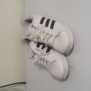 adidas White and Black Sneakers with Iconic Stripes